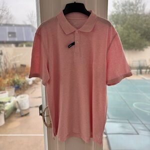 George Men's L (42-44) Pink Stretch Pique Polo Shirt NWOT Short Sleeve Casual